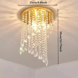 Lustre suspendu moderne de 10 pieds, long lustre en cristal pour plafond haut, idéal pour escalier - Product Image 4