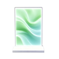 Affichage publicitaire LED ultra-mince double face rechargeable à clipser pour comptoir de bar, liste de prix, comptoir de magasin de thé au lait, boissons