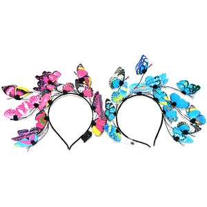 Sombrero Fascinador de Mariposas, Diadema de <span class=keywords><strong>Mariposa</strong></span> <span class=keywords><strong>Monarca</strong></span>, Corona para Fiesta del Té, Disfraz de Halloween, Adorno para la Cabeza - Product Image 2