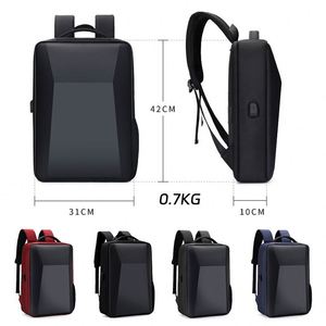 New Design Unisex Laptop <b>Backpack</b> USB Smart Feature EVA Hard Shell Zipper Closure <b>Black</b> Waterproof Business Travel Bag Oxford - Product Image 4