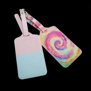 Étiquettes de bagages en cuir à motifs arc-en-ciel colorés, impression numérique personnalisée, pour <span class=keywords><strong>voyage</strong></span>, vente en gros - Product Image 4