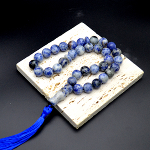 卸売り33個天然アゲイト石タッビイスラム教徒の祈りのビーズ古典的なスタイルスペーサータッセル付きギフト用 - Product Image 6