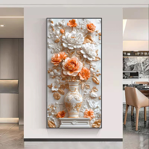 Affiches de fleurs de luxe modernes, design imprimé numérique, peintures murales encadrées en porcelaine cristalline pour la décoration intérieure de la maison et des hôtels - Product Image 2