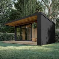 Maison de jardin préfabriquée en bois moderne, sauna extérieur de luxe et maison de piscine, cabane d'invités résistante aux intempéries pour jardin, bureau modulaire en pod