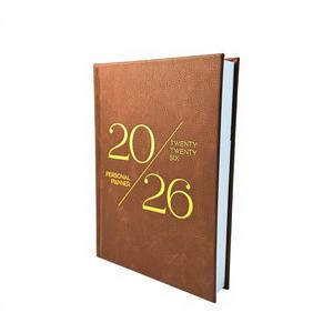 Carnet A5 personnalisé à couverture rigide avec estampage doré personnalisé, carnet de notes en cuir avec couverture en carton pour cartes de visite - Product Image 1