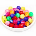 SOJI 500 grams per bag dual color round acrylic beads 6mm 8mm 10mm translucent plastic loose beads in bulk for wholesale