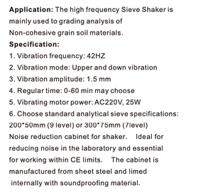 Peneira Vibratória de Alta Frequência Fechada, Ferramenta Geotécnica para Análise e Triagem de Tamanho de Partículas do Solo - Product Image 4