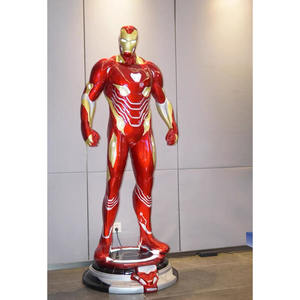人気セール樹脂彫刻マーベル映画等身大グラスファイバーアイアンマンスパイダーマンとハルク像商業ストリート装飾用 - Product Image 1