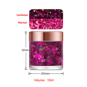 Shinein Gel scintillant auto-adhésif pour fard à paupières, gel scintillant pour le corps cosmétique pour les festivals de raves - Product Image 2