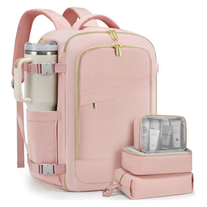 Mochila de viaje a la moda para mujer Mochila de mano con 3 cubos de embalaje Cierre de cremallera para el trabajo Mochila de diseñador de viajes - Product Image 3