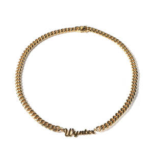<span class=keywords><strong>Collana</strong></span> Unisex con Catena Cubana in Acciaio Inossidabile Placcato <span class=keywords><strong>Oro</strong></span> 18K, Targhetta Personalizzabile con Nome, Stile Trendy e Design Semplice 14mm - Product Image 3