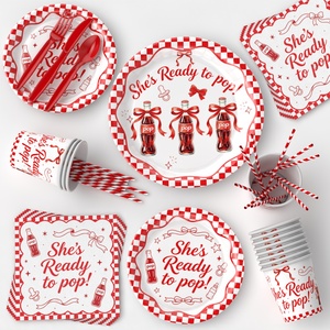 Ensemble de vaisselle et de serviettes « Shes Ready to Pop » pour l'annonce de grossesse et les fournitures de fête pour nouveau-né - Product Image 6