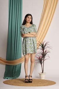 Attractive Designer Printing Unique Stylish <b>White</b> <b>Fit</b> <b>and</b> <b>Flare</b> Floral Printed <b>Dress</b> for Women - Shop Fashionable <b>Dresses</b> Items - Product Image 5