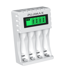 <span class=keywords><strong>Caricabatterie</strong></span> Portatile PUJIMAX con Display LCD a 4 Slot <span class=keywords><strong>per</strong></span> <span class=keywords><strong>Batterie</strong></span> <span class=keywords><strong>Ricaricabili</strong></span> <span class=keywords><strong>AA</strong></span>/AAA Ni-MH/Ni-CD, Uscita 1.2V, Micro USB Tipo-C - Product Image 2