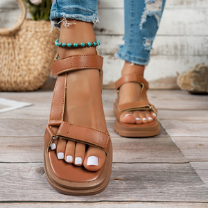 Sandales romaines à semelle épaisse pour femmes, style européen et américain, nouvelles sandales de plage pour l'été - Product Image 4