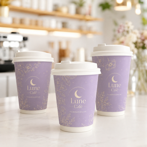 แก้วกาแฟกระดาษแบบมีผนังสองชั้น ขนาด 8 ออนซ์ 12 ออนซ์ 16 ออนซ์ แก้วร้อนแบบใช้แล้วทิ้ง พิมพ์ลายได้ตามสั่ง ขายส่ง - Product Image 2