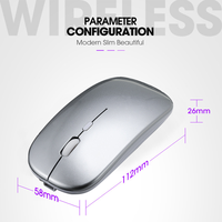 Mouse harga rendah transparan, Mouse nirkabel Mode ganda ramping dapat diisi ulang tanpa kabel untuk Laptop Tablet PC