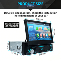 Autoradio Android 2DIN pour tableau de bord, écran tactile rétractable HD IPS 7'', lecteur multimédia vidéo, WiFi intégré, navigation GPS 3G/4G