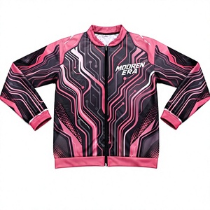 Chaqueta deportiva rosa sublimada personalizada con cremallera completa, ropa deportiva, fabricante mayorista, proveedor directo de fábrica - Product Image 1