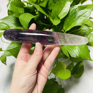 Varita Masajeadora de Cristal de Amatista para Estimulación del Pene y Vagina, Piedra Curativa, Varita Yoni Delgada de Amatista, Dildo de Cristal para el Placer Femenino - Product Image 4