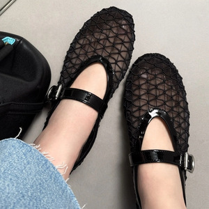 Nuove Scarpe <span class=keywords><strong>Ballerine</strong></span> da <span class=keywords><strong>Donna</strong></span> 2026 alla Moda, Traspiranti in Rete, Modello Mary Jane Scavato, con Fibbia, in Gomma, Colore Solido, per Primavera - Product Image 6