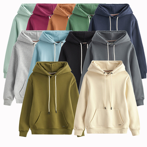 Sudadera con capucha de algodón y poliéster con logotipo personalizado 470GSM, Sudadera con capucha marrón Lisa estampada al por mayor para hombre - Product Image 1