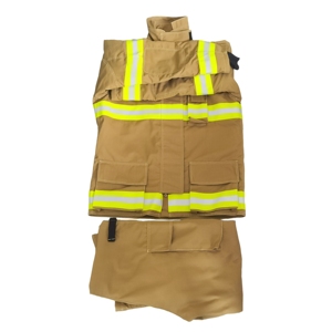 Traje de Bombero EN 469 OEM Ayon Khaki, Equipo de Protección contra Incendios de Aramida, Traje Resistente al Fuego para Bomberos, Rescate Estructural DRD, Rescate Rápido - Product Image 2