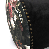 Personnalisé haute qualité siège d'impression rond marocain velours tufté pouf moderne rivet tabouret tabouret de lit