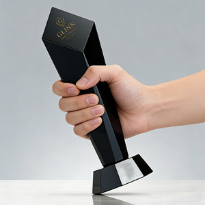 Placa <span class=keywords><strong>de</strong></span> Premio <span class=keywords><strong>de</strong></span> Cristal Negro K9 en Blanco con Logotipo Personalizado Grabado Directo <span class=keywords><strong>de</strong></span> Fábrica, Trofeo, Regalo Empresarial - Product Image 1