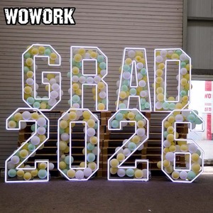 Wowork โต๊ะโลหะสีขาวขนาดใหญ่พร้อม<span class=keywords><strong>ตัว</strong></span>อักษรพร้อมชั้นกระจกสำหรับตกแต่งงานเลี้ยงแต่งงานวันเกิด - Product Image 3