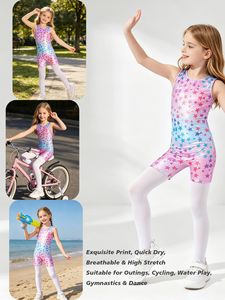 <span class=keywords><strong>Justaucorps</strong></span> pour filles à imprimé dégradé, sans manches, unitard de gymnastique brillant, body court, costume de danse pour enfants, <span class=keywords><strong>justaucorps</strong></span> de gymnastique - Product Image 5