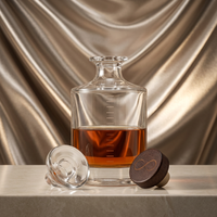 Bouteille en verre transparente personnalisée pour spiritueux, whisky, gin, vin, vodka, brandy avec bouchon