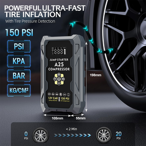 Máy khởi động bình ắc quy ô tô <span class=keywords><strong>12V</strong></span> 3000A tích hợp máy nén khí, pin <span class=keywords><strong>Lithium</strong></span>, kèm bơm lốp 150PSI - Product Image 3