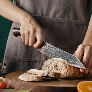 Esclusivo coltello per pane da cucina in polvere damasco a 73 strati con manico G10 di alta qualità - Product Image 4