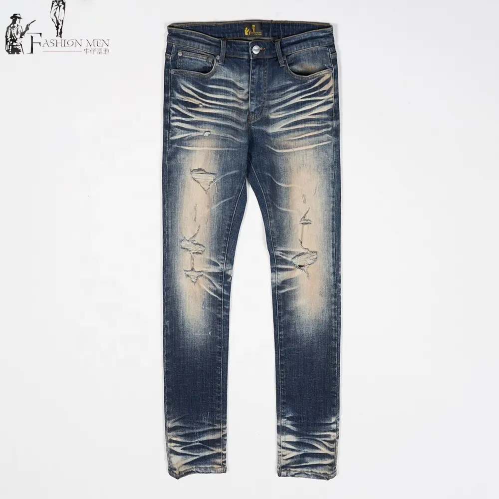 Wangsheng Hàng May Mặc 2024 Mới Phong Cách Người Đàn Ông Thẳng Denim Quần Hip Hop Jeans Người Đàn Ông Dây Kéo Hoài Cổ Mỏng Phù Hợp Với Quần Jean