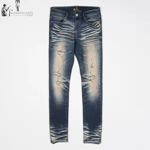 Wangsheng prendas 2024 nuevo estilo hombres pantalones de mezclilla rectos Hip Hop Jeans hombres cremallera nostálgico Slim Fit Jeans