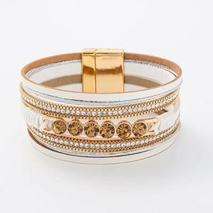 Pulsera de Cuero con Calavera, Estilo Viral de Redes Sociales, Superficie Pulida con Incrustaciones, Regalo Festivo para Mujer, Diseño Ligero - Product Image 4