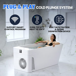 Bain froid tout-en-un avec refroidisseur 1HP pour athlètes, baignoire à glace en acrylique, bain à remous, pour intérieur/extérieur, stock local US - Product Image 1