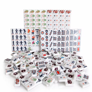 Wholesale American Mahjong Set 1.44 Inch Single-Layer White Acrylic Tiles 160 PCS Orange Navy <b>University</b> Theme Double-Sided - Product Image 3