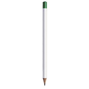 Matita Grande Bianca con Cappuccio Verde, Minimo 50 Pezzi, Motivo Esagonale per Uso Scolastico - Product Image 1