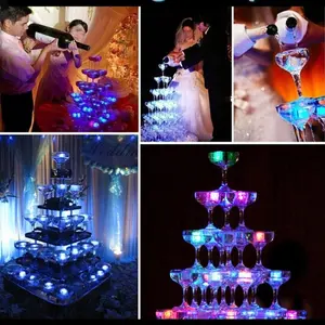 Es batu Led menyala untuk minuman dengan lampu berubah tahan air es batu untuk klub Bar pesta dekorasi pernikahan