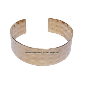 Handmade Hammered Brass <b>Bracelet</b> <b>Adjustable</b> Open Cuff <b>Bracelet</b> for Men Women Textured Stylish Jewelry - Product Image 1