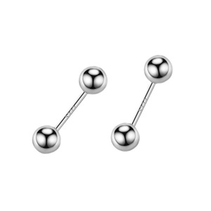 Boucles d'oreilles clous double boule 2mm 3mm 4mm 5mm en argent 925 pour oreilles percées, bijoux de cartilage, clous d'oreilles tendance pour femmes - Product Image 5