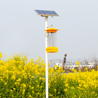 Lampe insecticide solaire tueur Vibration Lumières insecticides Terres agricoles Riz Jardin Attraper les insectes Moustiques