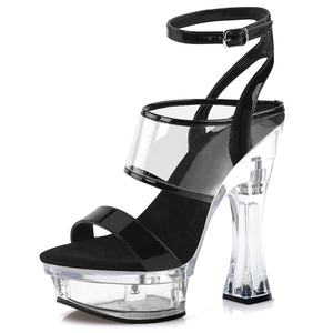 Chaussures de club de nuit gothiques de 14 cm, costume complet, danseuse de club, chaussures noires sexy, mode fétichiste, chaussures de pole dance, chaussures de strip-teaseuse, plateformes pour femmes, Fetis - Product Image 1