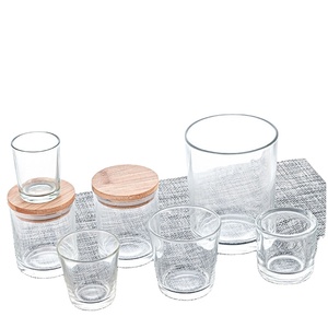 120Ml 250Ml Clear Amber Glass Candle Jar With Black Gold Aluminum Metal <b>Lids</b> - Product Image 5