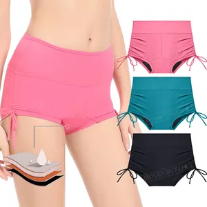 OXYGEN SECRET Period Swimwear Panties Menstrual 4 Layers Leak Proof Underwear Colorful Period Shorts Boyshort for Swimming