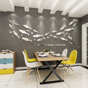 Style nordique créatif <span class=keywords><strong>poisson</strong></span> stéréo mur acrylique décoration autocollant décor à la maison pour salon chambre décoration murale - Product Image 1