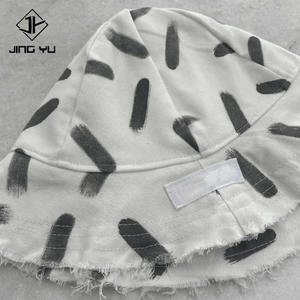 Chapeau de plage élégant conçu par le fabricant, 100% coton pur, imprimé floral en denim, brodé, unisexe - Product Image 3