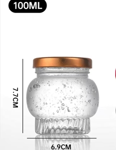 Mini pot en verre avec couvercle en métal pour pudding, yaourt, <span class=keywords><strong>caviar</strong></span>, <span class=keywords><strong>vanille</strong></span>, gelée, confiture, épices au miel, vaisselle, 50ml, 75ml, 100ml, 180ml, 360ml - Product Image 3